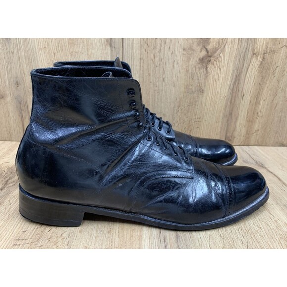 Stacy Adams Men\'s Size 15D Black Leather Cap Toe Lace Up Dress Boots Made Brazil main image 10